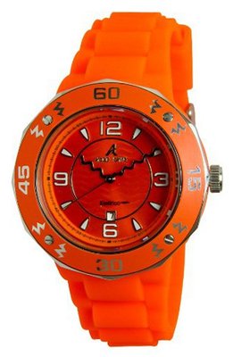 Adee Kaye AK5567-L/OR Electrico Collection Colored Silicon With Aluminum Bezel Japan Date Movement Rose Tone