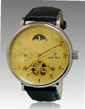 Adee Kaye AK7117-M Ivory Double Barrel Automatic Dual Time Zone 80 Hours Power Reserve