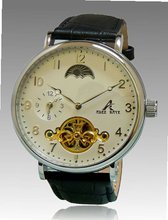 Adee Kaye AK7117-M White Double Barrel Automatic Dual Time Zone 80 Hours Power Reserve