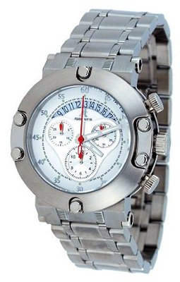 Adee Kaye #AK7130-M Stainless Steel White Dial 100M Chronograph Sports