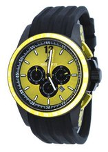 Adee Kaye #AK7141-MIPB Black IP Polyurethane Strap Chronograph