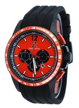 Adee Kaye #AK7141-MIPB4 Black IP Polyurethane Strap Chronograph