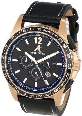 Adee Kaye AK7141-MRG/BK artfully designed dial protected with a durable mineral crystal