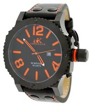 Adee Kaye AK7211-MIPB Black Dial Orange Number Ov