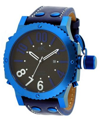 Adee Kaye #AK7211-MIPBL Blue IP Mondo G2 Oversized Quartz