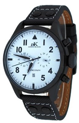 Adee Kaye #AK7234-MIPB Leather Band Classic Retro Chronograph
