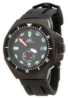 Adee Kaye #AK7235-MRBIP Deep Buceo Stealth Collection Black IP Stainless Steel Silicone Rubber Band 300M Dive