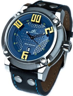 Adee Kaye AK7281-M/BU Analog Display Japanese Quartz Black