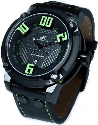 Adee Kaye AK7281-MIPB/GN Analog Display Japanese Quartz Black