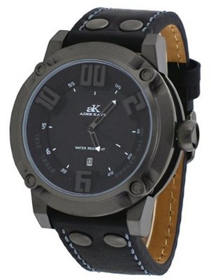 Adee Kaye #AK7281-MIPG 3-D Layer Gunmetal Analog Leather Band