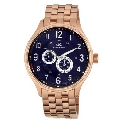 Adee Kaye AK8021-MRG BLUBLK Crose Automatic Rose-Tone Bracelet