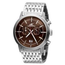 Adee Kaye #AK8027-MB Classic Retro Twin Date Chronograph (Brown Dial)