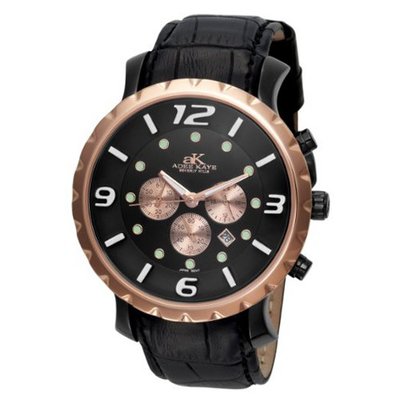 Adee Kaye AK8030-MIPBRG BLK Chronograph Rose tone