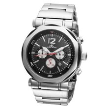 Adee Kaye AK8921-M BLK Chain Sport Collection Chronograph Stainless Steel