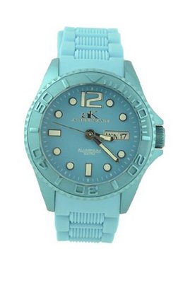 Adee Kaye Blue Rubber Day/Date AK543-L-2