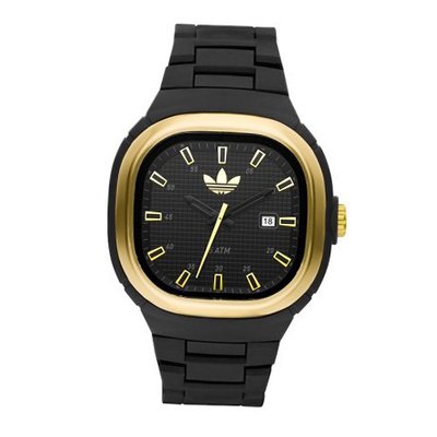 Adidas Unisex 47Mm Black And Gold Analogue Seoul Adh2581