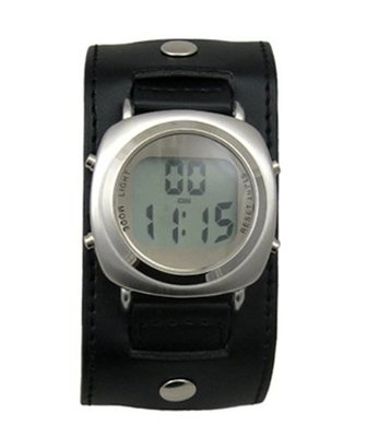 Adrenaline Digital Stainless Steel Case and Leather Band