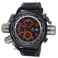 Aeromatic 1912 47mm Pilot Alarm Chronograph and World City Scale A1349