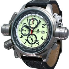 Aeromatic 1912 Luminous Dial, Alarm Chronograph and World City Scale A1404