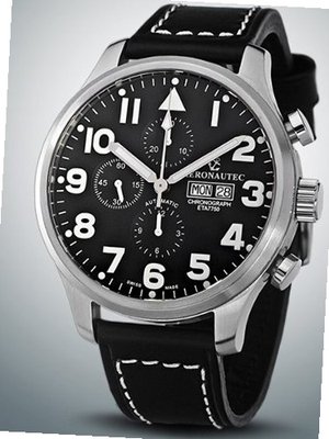 Aeronautec Automatic Chronograph Pilot Xl Ant-1018-Ss