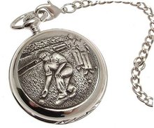 Pocket - Solid pewter fronted mechanical skeleton pocket - Bowling design 33