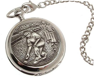 Pocket - Solid pewter fronted mechanical skeleton pocket - Bowling design 33