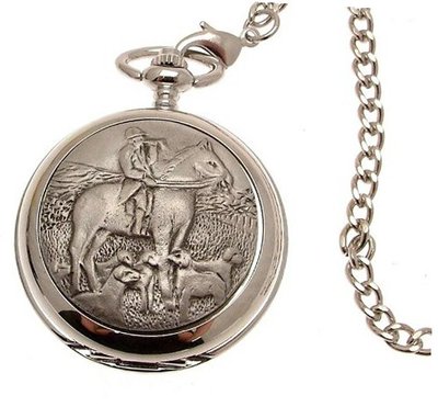 Pocket - Solid pewter fronted mechanical skeleton pocket - Hunting design 30