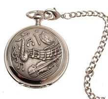 Pocket - Solid pewter fronted mechanical skeleton pocket - Musical design 43