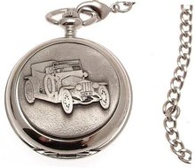 Pocket - Solid pewter fronted mechanical skeleton pocket - Silver Ghost Rolls Royce design 41