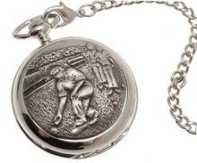 Pocket - Solid pewter fronted quartz pocket - Bowling design 33