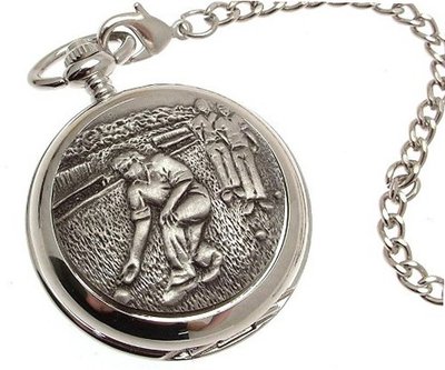 Pocket - Solid pewter fronted quartz pocket - Bowling design 33