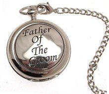 Pocket - Solid pewter fronted quartz pocket - Father of the Groom design 52