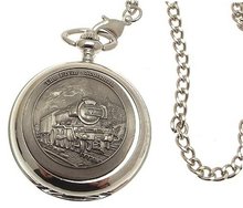 Pocket - Solid pewter fronted quartz pocket - Flying Scotsman design 58