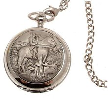 Pocket - Solid pewter fronted quartz pocket - Hunting design 30