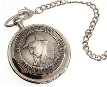 Pocket - Solid pewter fronted quartz pocket - Sherlock Holmes design 40