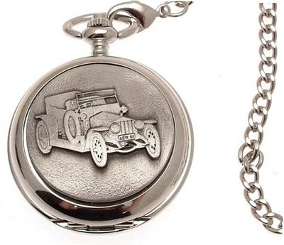 Pocket - Solid pewter fronted quartz pocket - Silver Ghost Rolls Royce design 41