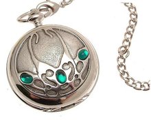 Solid pewter fronted mechanical skeleton pocket - Archibald Knox design 10