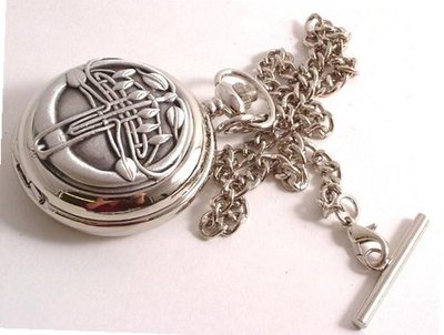 Solid Pewter fronted mechanical skeleton pocket - Bud Rennie Mackintosh design