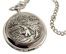 Solid pewter fronted mechanical skeleton pocket - Fly Fishing design 27