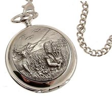 Solid pewter fronted mechanical skeleton pocket - Highland Piper design 20