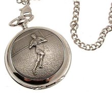 Solid pewter fronted mechanical skeleton pocket - Rugby design 26