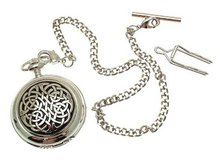Solid Pewter fronted quartz pocket - Celtic knot design