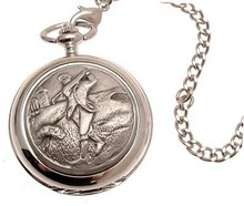 Solid pewter fronted quartz pocket - Golfing or golf design 24