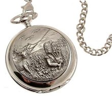 Solid pewter fronted quartz pocket - Highland Piper design 20