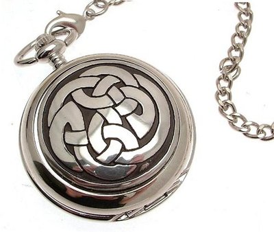 Solid pewter fronted quartz pocket - Lughs knot design 5