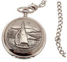 Solid pewter fronted quartz pocket - Sailing design 28