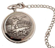 Solid pewter fronted quartz pocket - Sporting shoot design 29