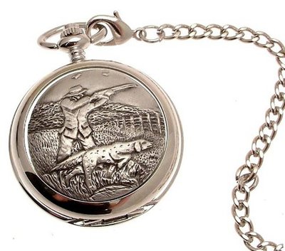 Solid pewter fronted quartz pocket - Sporting shoot design 29