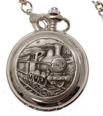 Train pocket pewter fronted quartz mechanism design 65
