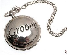 uAEW Pocket - Solid pewter fronted mechanical skeleton pocket - Groom design 49 